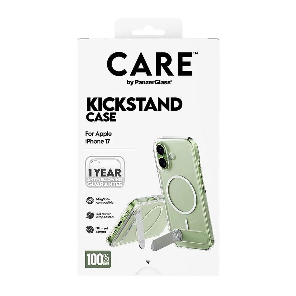 MagSafe hoesje voor Apple iPhone 17, PanzerGlass, met Kickstand, Transparant