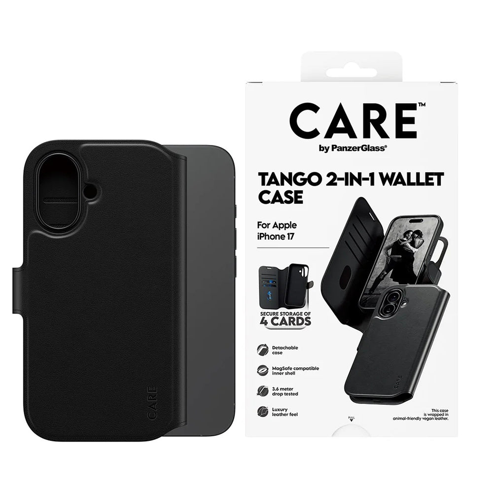 MagSafe hoes voor Apple iPhone 17, PanzerGlass, Care Feature Tango Two-in-One, Zwart