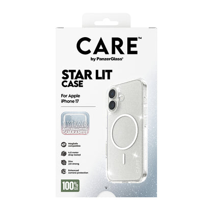 MagSafe hoesje voor Apple iPhone 17, PanzerGlass, Care Urban Explorer Star Lit, Transparant Wit