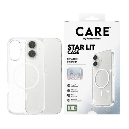 MagSafe hoesje voor Apple iPhone 17, PanzerGlass, Care Urban Explorer Star Lit, Transparant Wit