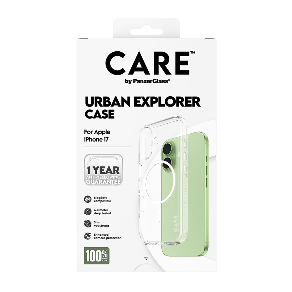 MagSafe hoes voor Apple iPhone 17, PanzerGlass, Care Urban Explorer, Transparant Wit