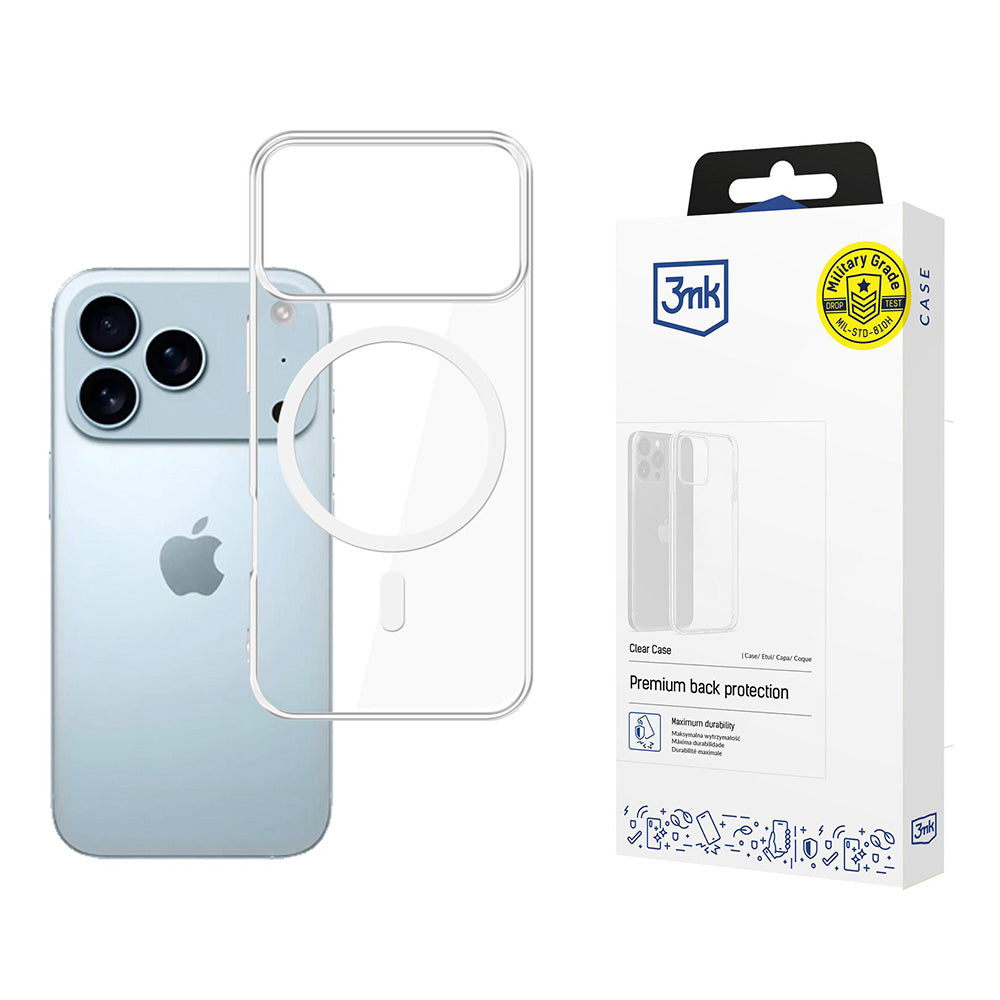 MagSafe hoes voor Apple iPhone 17 Pro, 3MK, Clear MagCase, Transparant