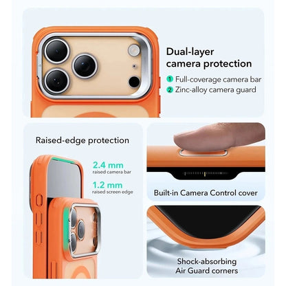 MagSafe Case for Apple iPhone 17 Pro, ESR, Classic Hybrid Kickstand Slide, Satin Orange