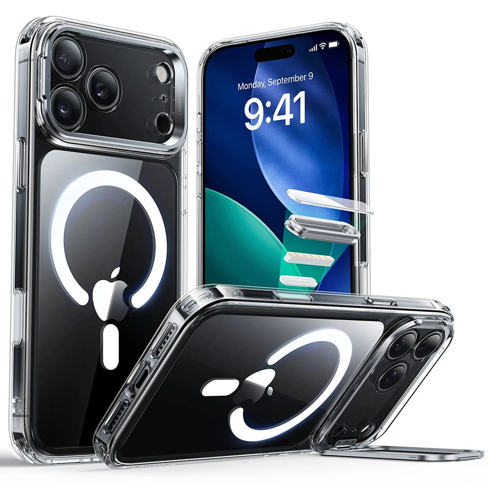 MagSafe hoesje voor Apple iPhone 17 Pro, ESR, Classic Hybrid Kickstand, Transparant