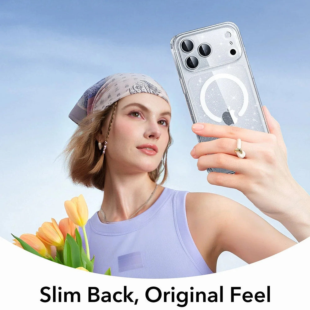 MagSafe hoes voor Apple iPhone 17 Pro, ESR, Classic Hybrid Shimmer, Transparant