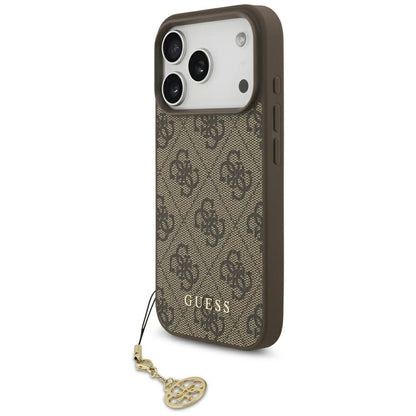 MagSafe hoesje voor Apple iPhone 17 Pro, Guess, 4G Charm Cradle, Bruin