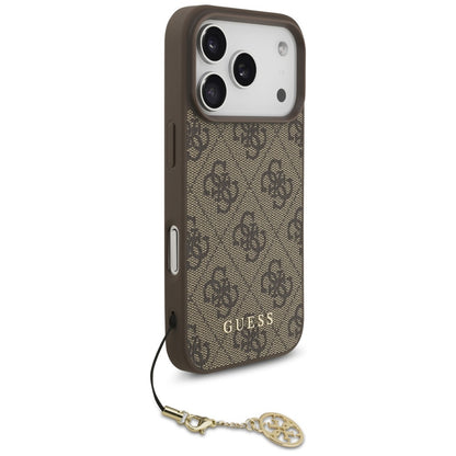 MagSafe hoesje voor Apple iPhone 17 Pro, Guess, 4G Charm Cradle, Bruin