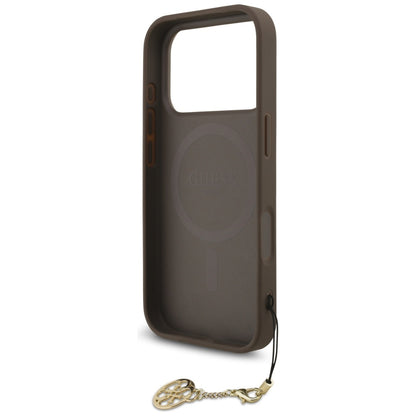 MagSafe hoesje voor Apple iPhone 17 Pro, Guess, 4G Charm Cradle, Bruin