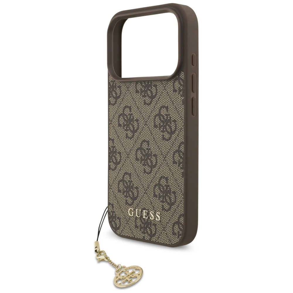 MagSafe hoesje voor Apple iPhone 17 Pro, Guess, 4G Charm Cradle, Bruin