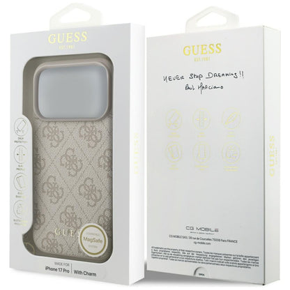 MagSafe hoesje voor Apple iPhone 17 Pro, Guess, 4G Charm Cradle, Roze
