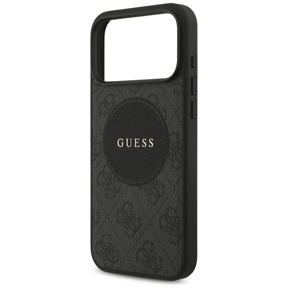 MagSafe Case for Apple iPhone 17 Pro, Guess, 4G Circle Classic Logo, Black