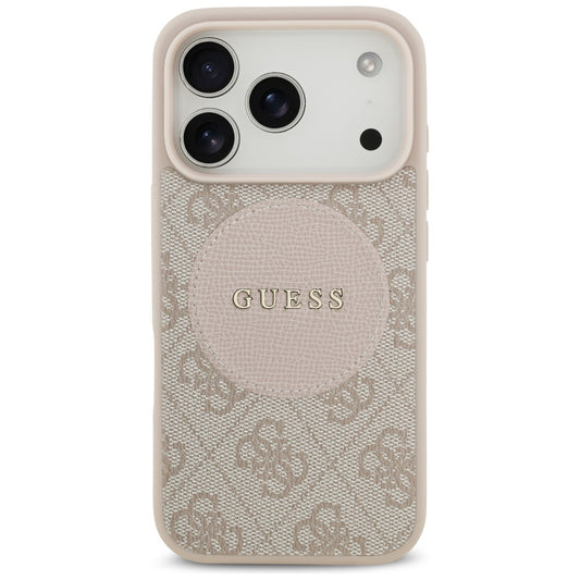 MagSafe hoesje voor Apple iPhone 17 Pro, Guess, 4G Circle Classic Logo, Roze