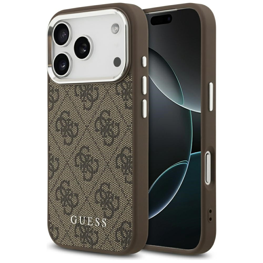 MagSafe hoesje voor Apple iPhone 17 Pro, Guess, 4G Classic Logo, Bruin