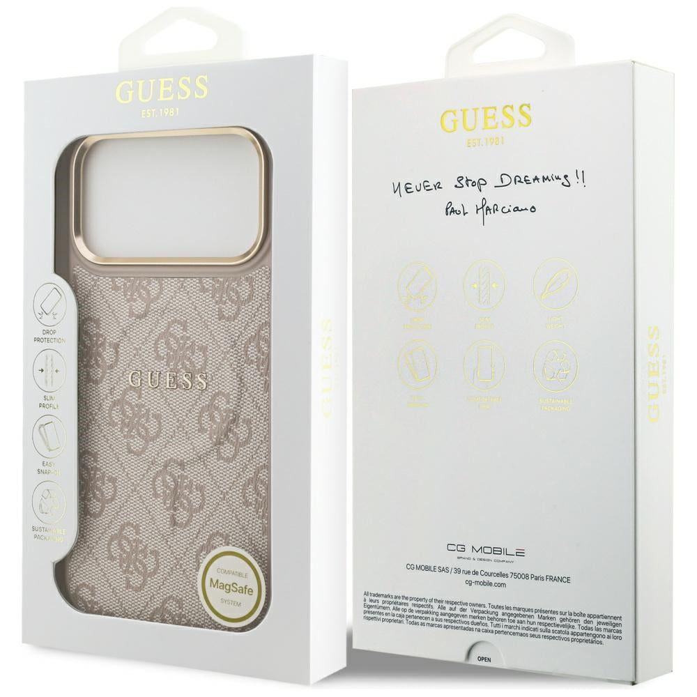 MagSafe hoesje voor Apple iPhone 17 Pro, Guess, 4G Classic, Roze