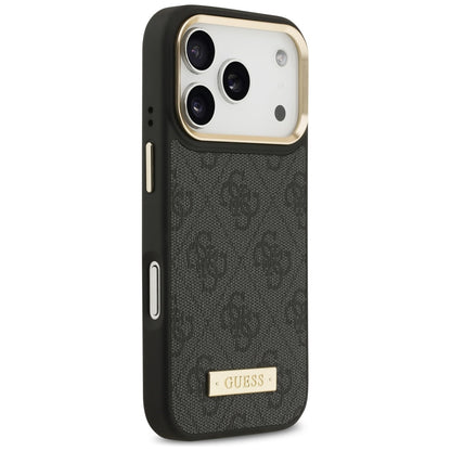 MagSafe hoesje voor Apple iPhone 17 Pro, Guess, 4G Logo Plate, Zwart