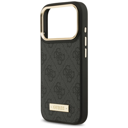 MagSafe hoesje voor Apple iPhone 17 Pro, Guess, 4G Logo Plate, Zwart