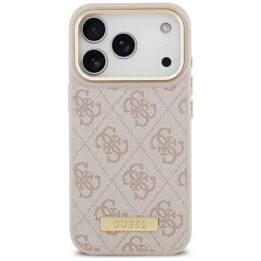 MagSafe hoesje voor Apple iPhone 17 Pro, Guess, 4G Logo Plate, Roze