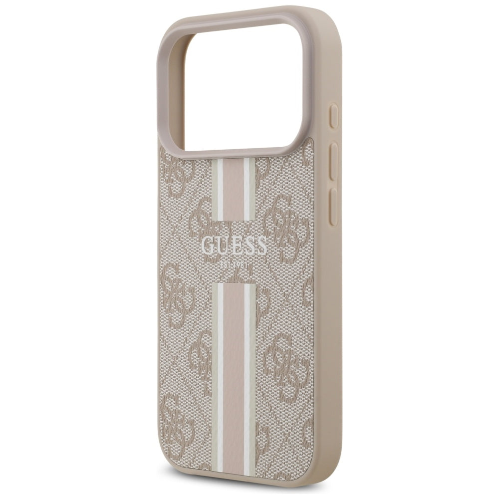 MagSafe hoesje voor Apple iPhone 17 Pro, Guess, 4G Printed Stripes, Roze