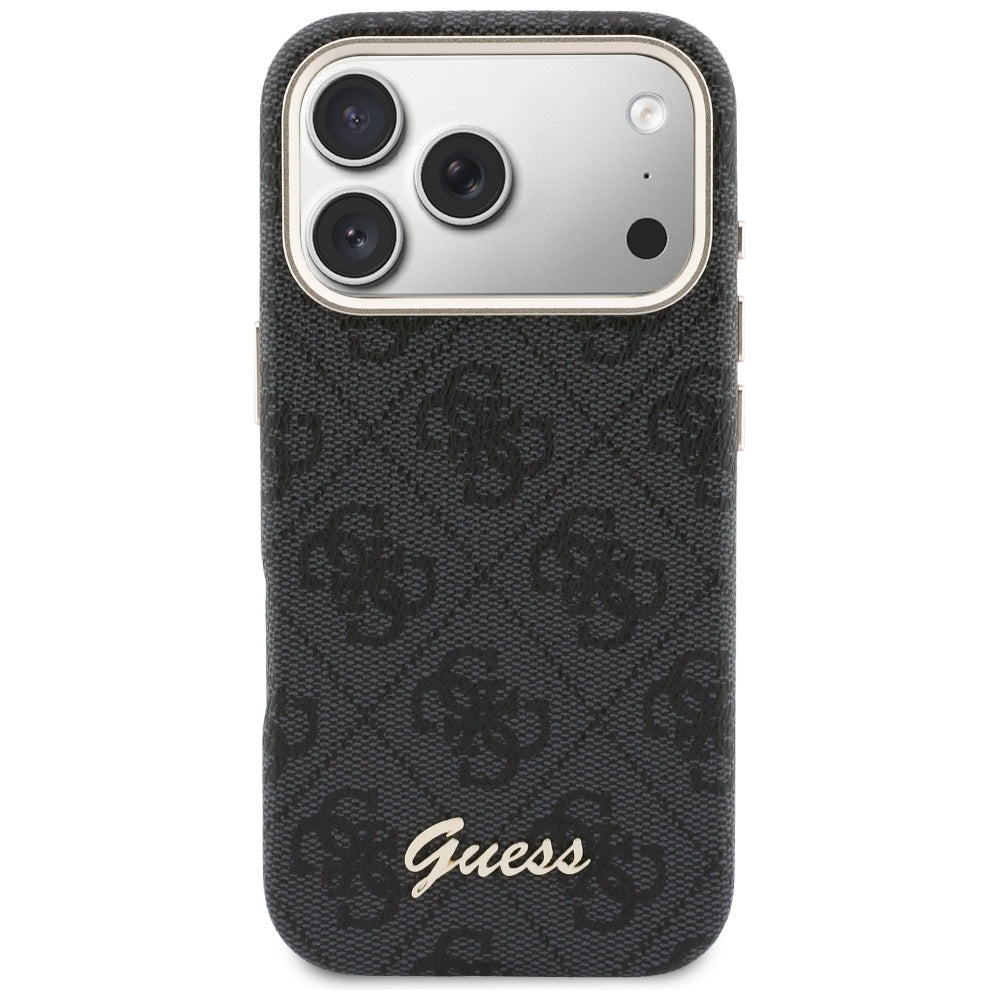 MagSafe hoesje voor Apple iPhone 17 Pro, Guess, 4G Script Logo, Zwart