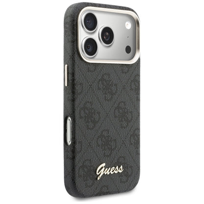 MagSafe hoesje voor Apple iPhone 17 Pro, Guess, 4G Script Logo, Zwart