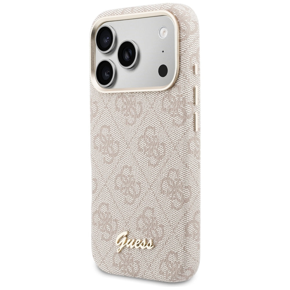 MagSafe hoesje voor Apple iPhone 17 Pro, Guess, 4G Script Logo, Roze