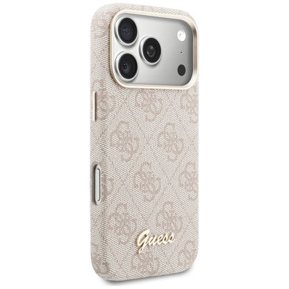 MagSafe hoesje voor Apple iPhone 17 Pro, Guess, 4G Script Logo, Roze
