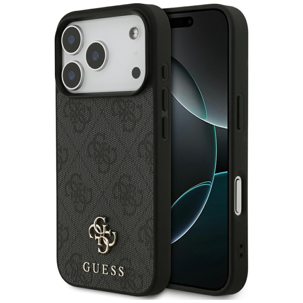 MagSafe hoesje voor Apple iPhone 17 Pro, Guess, 4G Small en Classic Logo, Zwart