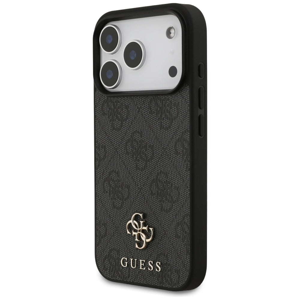 MagSafe hoesje voor Apple iPhone 17 Pro, Guess, 4G Small en Classic Logo, Zwart