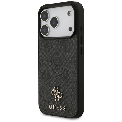 MagSafe hoesje voor Apple iPhone 17 Pro, Guess, 4G Small en Classic Logo, Zwart