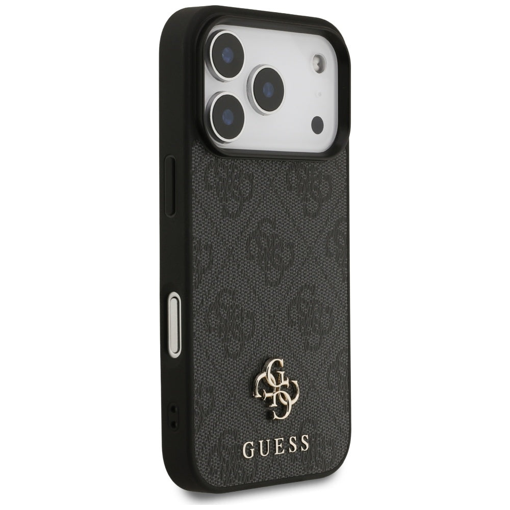 MagSafe hoesje voor Apple iPhone 17 Pro, Guess, 4G Small en Classic Logo, Zwart