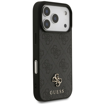 MagSafe hoesje voor Apple iPhone 17 Pro, Guess, 4G Small en Classic Logo, Zwart
