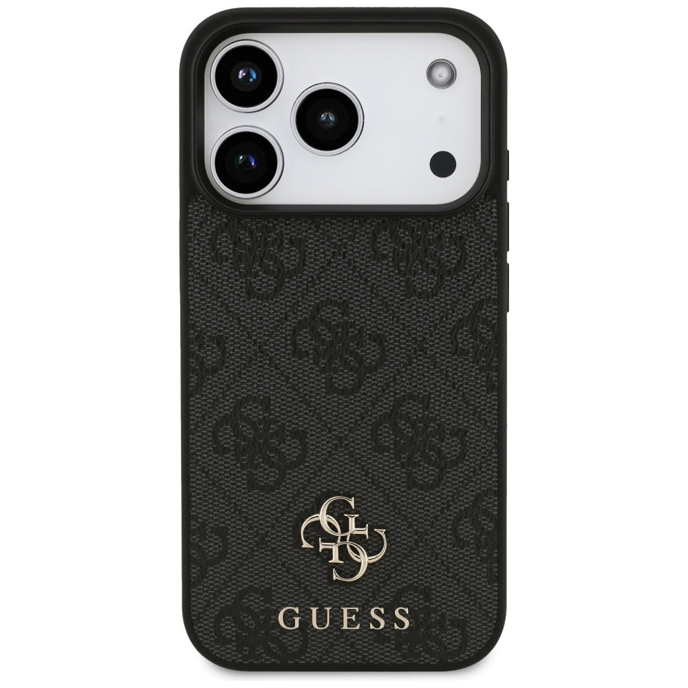 MagSafe hoesje voor Apple iPhone 17 Pro, Guess, 4G Small en Classic Logo, Zwart
