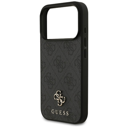 MagSafe hoesje voor Apple iPhone 17 Pro, Guess, 4G Small en Classic Logo, Zwart