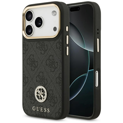 MagSafe hoesje voor Apple iPhone 17 Pro, Guess, 4G Strass Logo, Zwart
