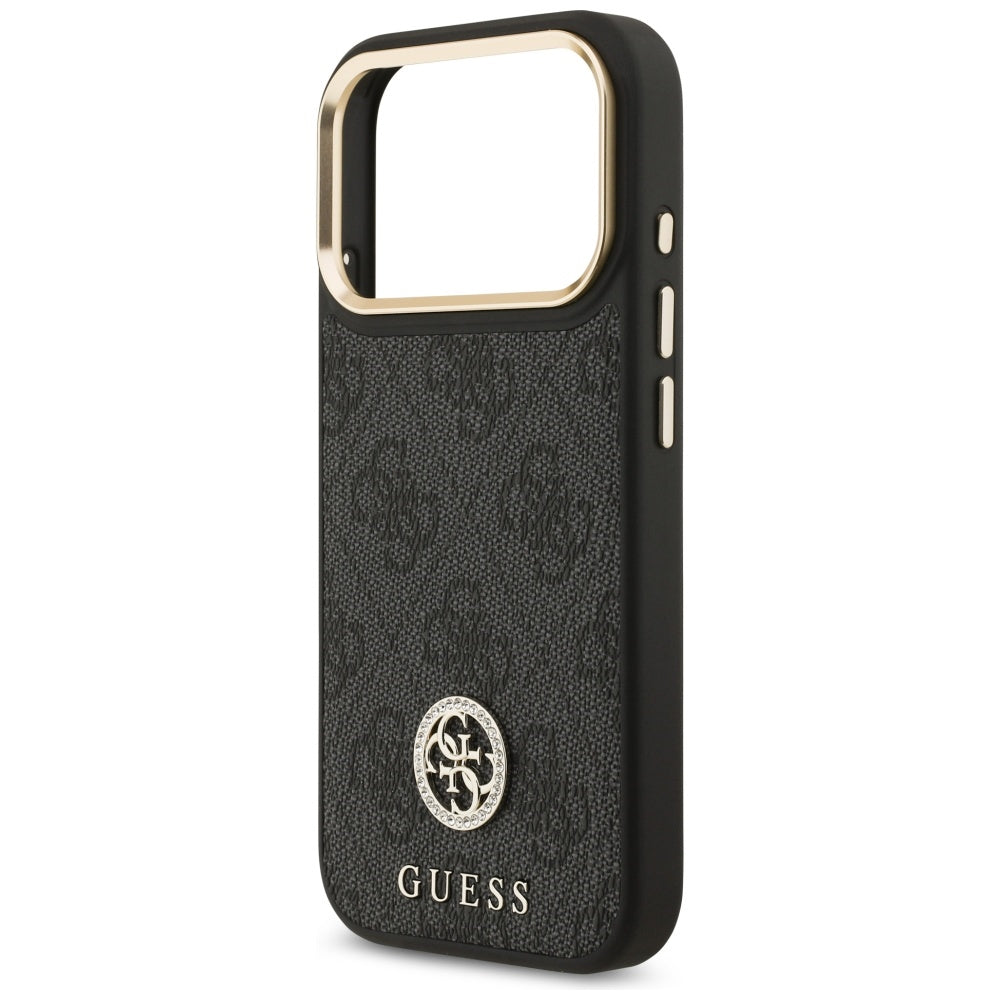 MagSafe hoesje voor Apple iPhone 17 Pro, Guess, 4G Strass Logo, Zwart