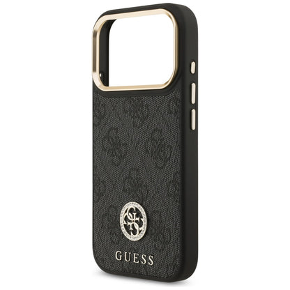 MagSafe hoesje voor Apple iPhone 17 Pro, Guess, 4G Strass Logo, Zwart