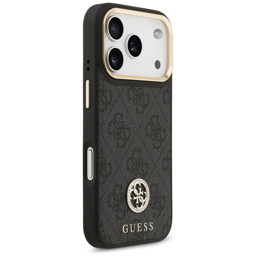 MagSafe hoesje voor Apple iPhone 17 Pro, Guess, 4G Strass Logo, Zwart