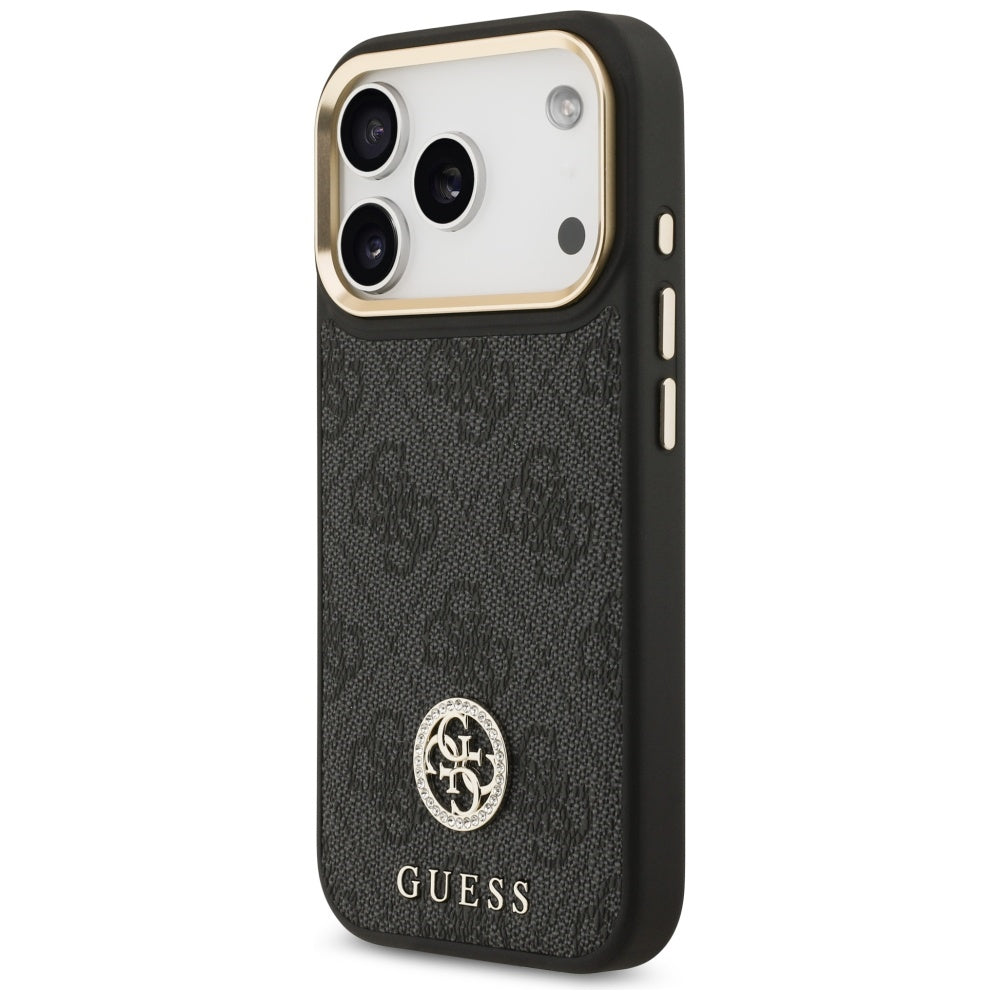 MagSafe hoesje voor Apple iPhone 17 Pro, Guess, 4G Strass Logo, Zwart