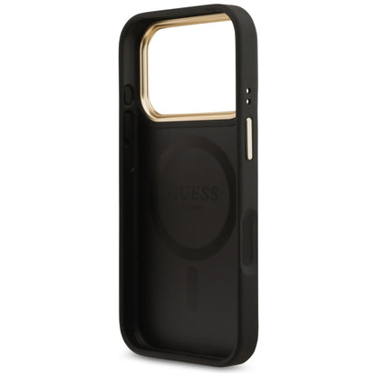 MagSafe hoesje voor Apple iPhone 17 Pro, Guess, 4G Strass Logo, Zwart