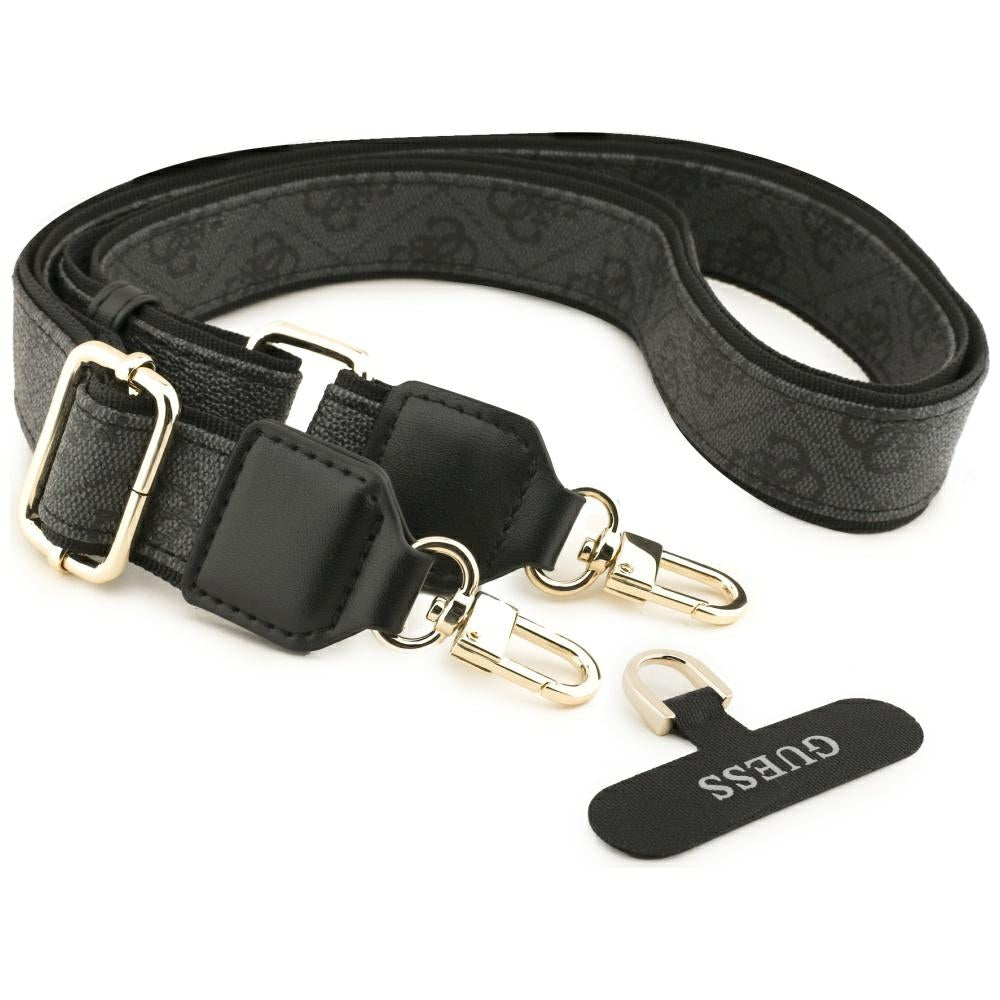 MagSafe hoesje voor Apple iPhone 17 Pro, Guess, 4G Strass Logo met grote band, Zwart