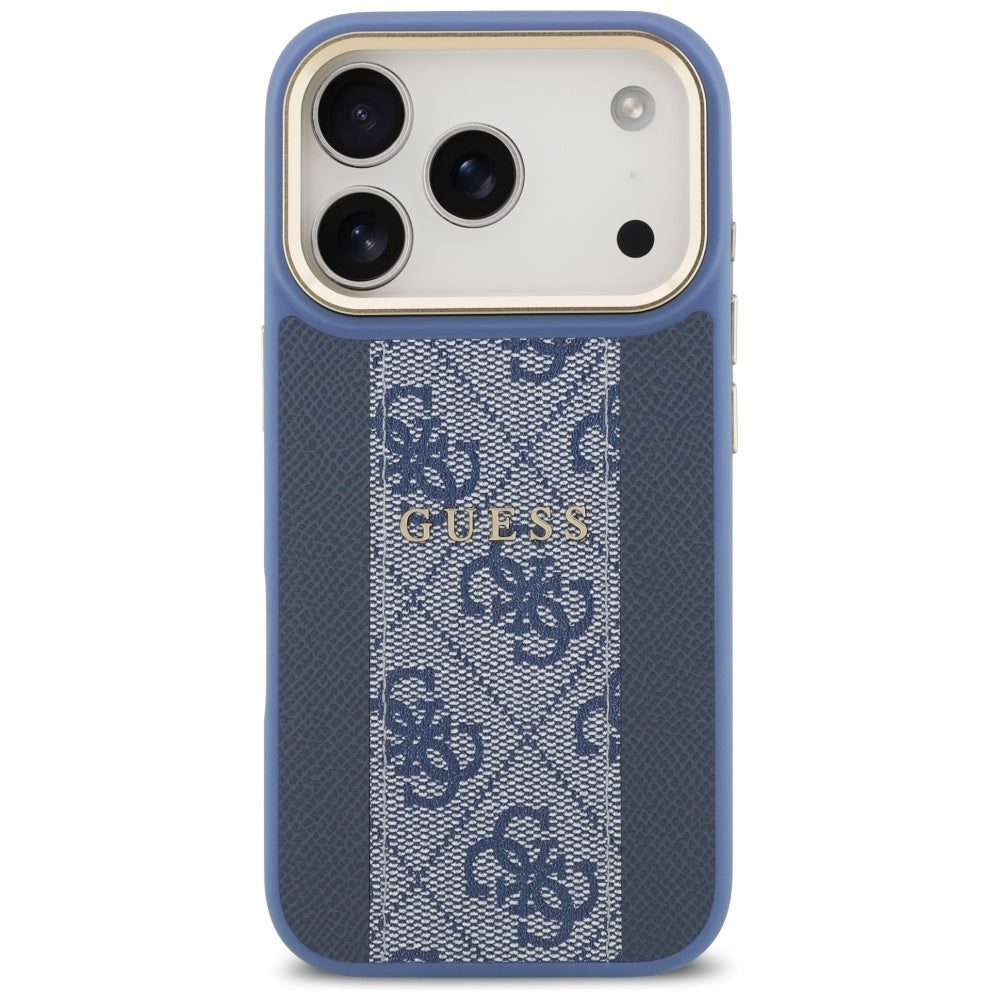 MagSafe hoesje voor Apple iPhone 17 Pro, Guess, 4G Stripe, Blauw