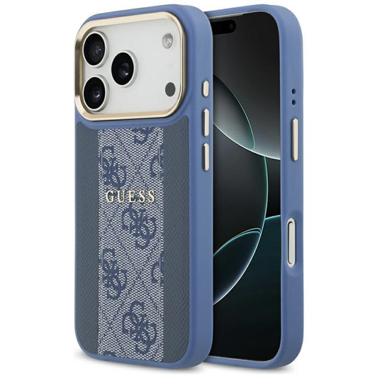 MagSafe hoesje voor Apple iPhone 17 Pro, Guess, 4G Stripe, Blauw