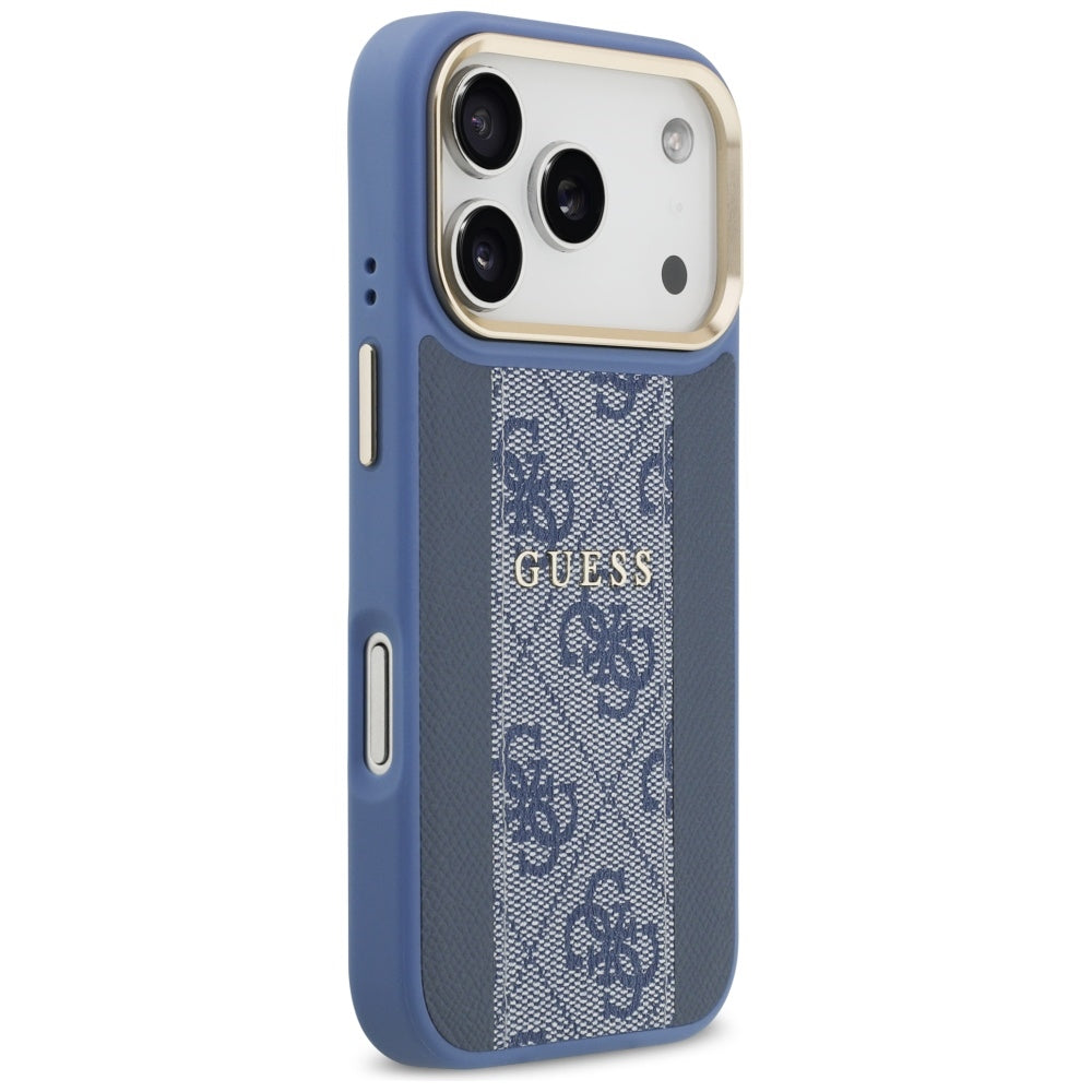 MagSafe hoesje voor Apple iPhone 17 Pro, Guess, 4G Stripe, Blauw