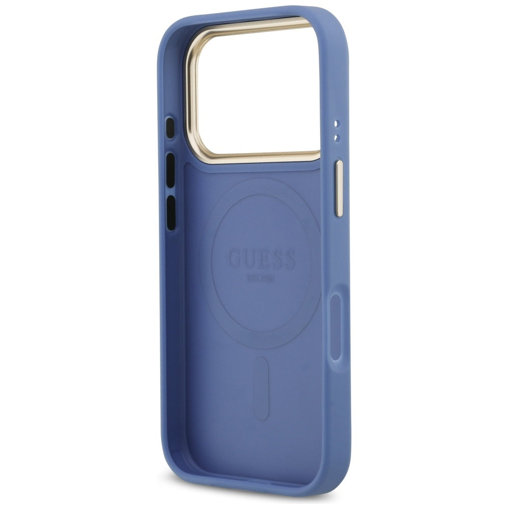 MagSafe hoesje voor Apple iPhone 17 Pro, Guess, 4G Stripe, Blauw