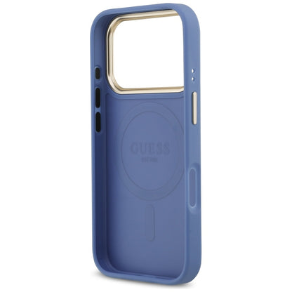 MagSafe hoesje voor Apple iPhone 17 Pro, Guess, 4G Stripe, Blauw