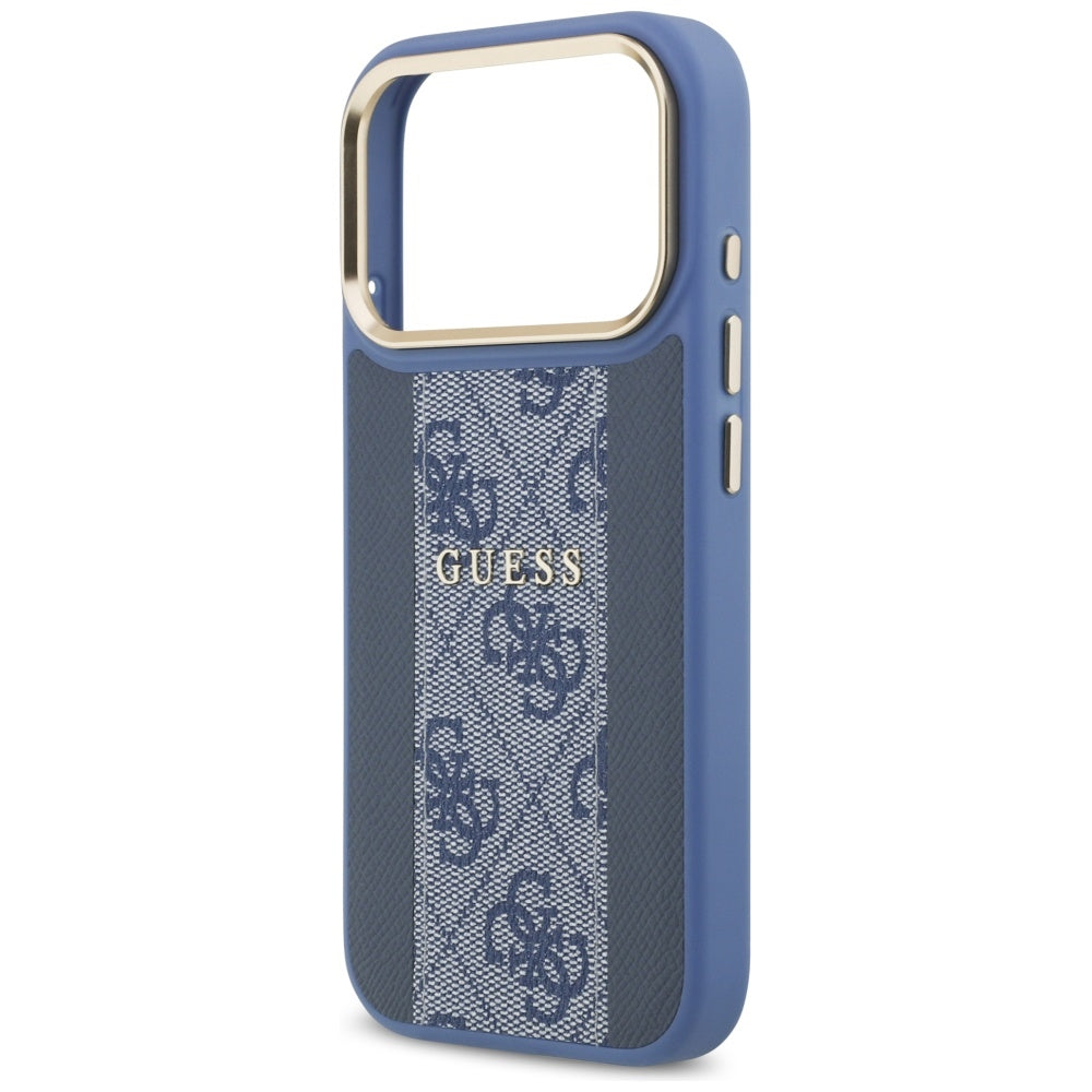 MagSafe hoesje voor Apple iPhone 17 Pro, Guess, 4G Stripe, Blauw