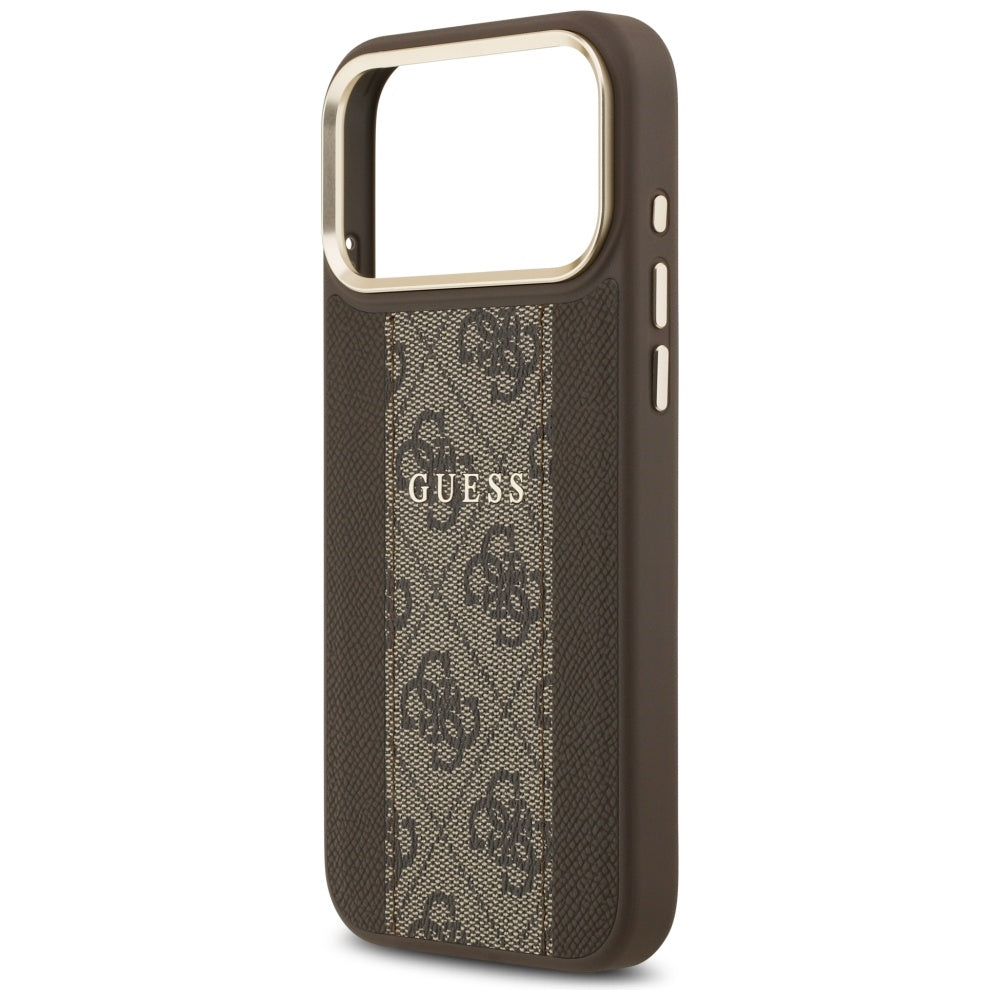 MagSafe hoesje voor Apple iPhone 17 Pro, Guess, 4G Stripe, Bruin