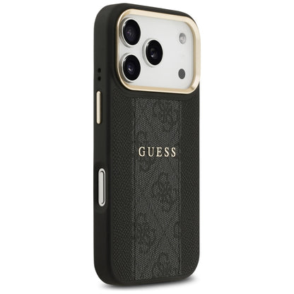MagSafe hoesje voor Apple iPhone 17 Pro, Guess, 4G Stripe, Zwart
