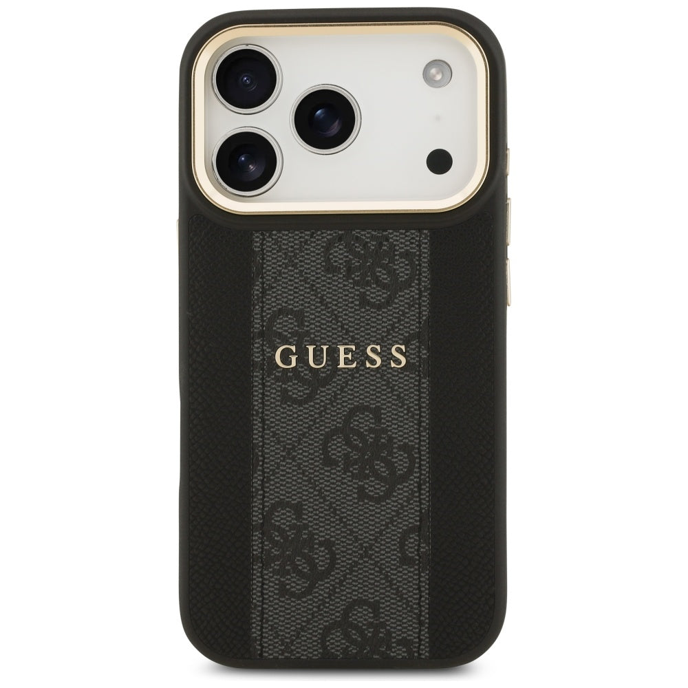 MagSafe hoesje voor Apple iPhone 17 Pro, Guess, 4G Stripe, Zwart