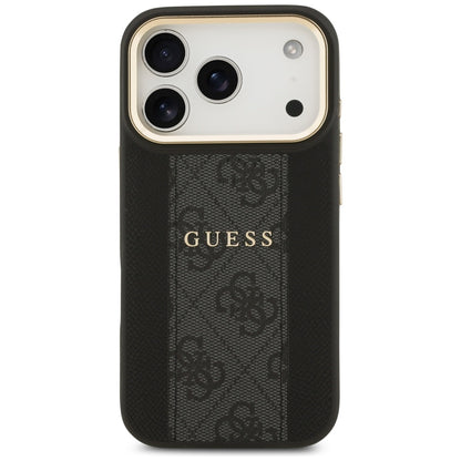 MagSafe hoesje voor Apple iPhone 17 Pro, Guess, 4G Stripe, Zwart